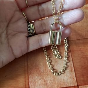 Zaria Lock Pendant Necklace